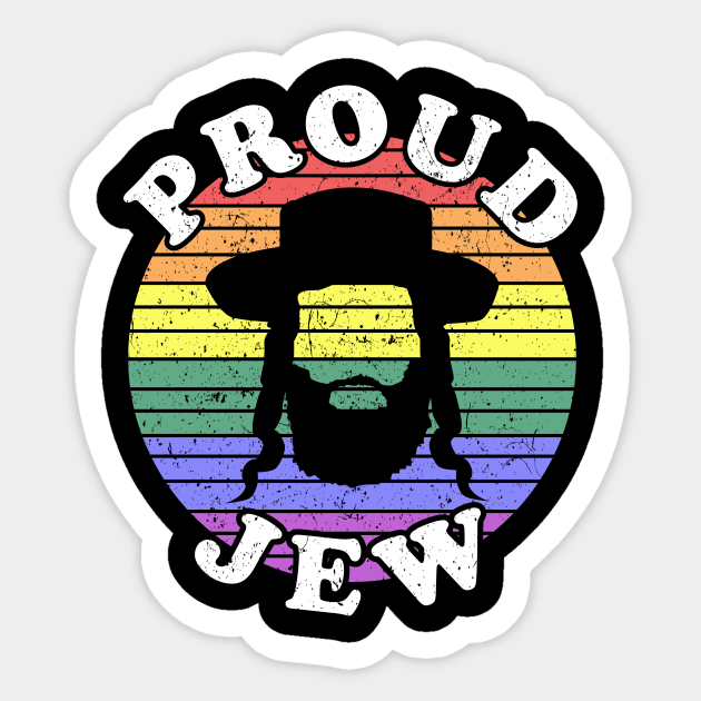 Retro LGBT Proud Jew Jewish Sticker by KawaiinDoodle